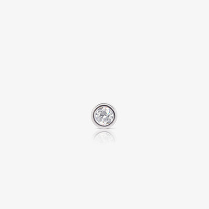 CZ Bezel Stud Earrings For Women – 925 Sterling Silver Rhodium Plated