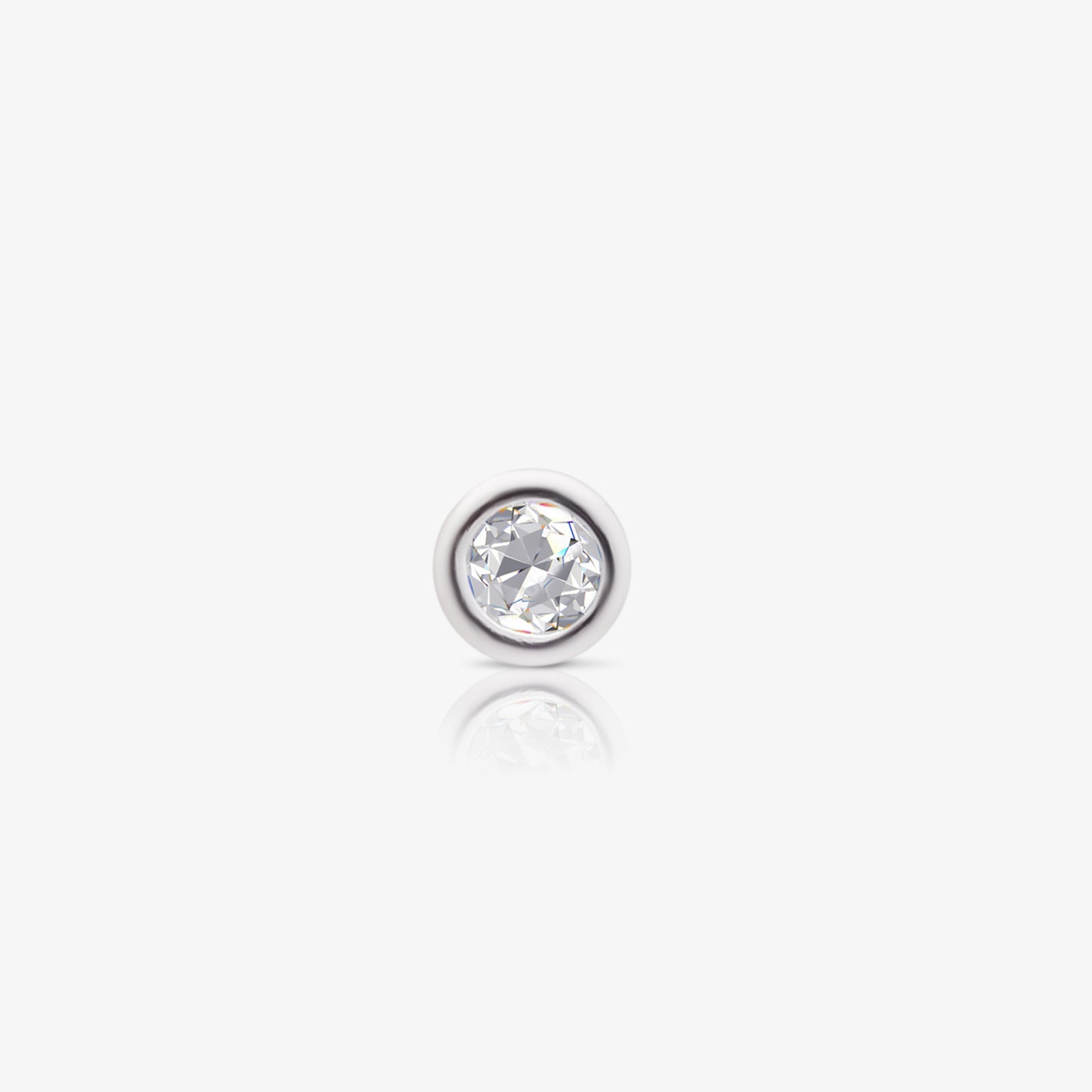 Round CZ Bezel Earrings For Women – 925 Sterling Silver Rhodium Plated