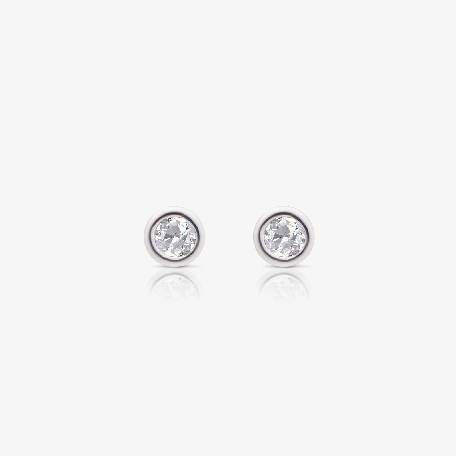 CZ Bezel Earrings For Women – 925 Sterling Silver Rhodium Plated