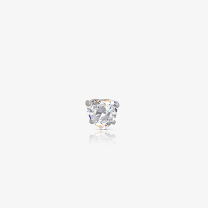 Round CZ 3-Prong Stud Earrings For Women – 925 Sterling Silver Rhodium Plated