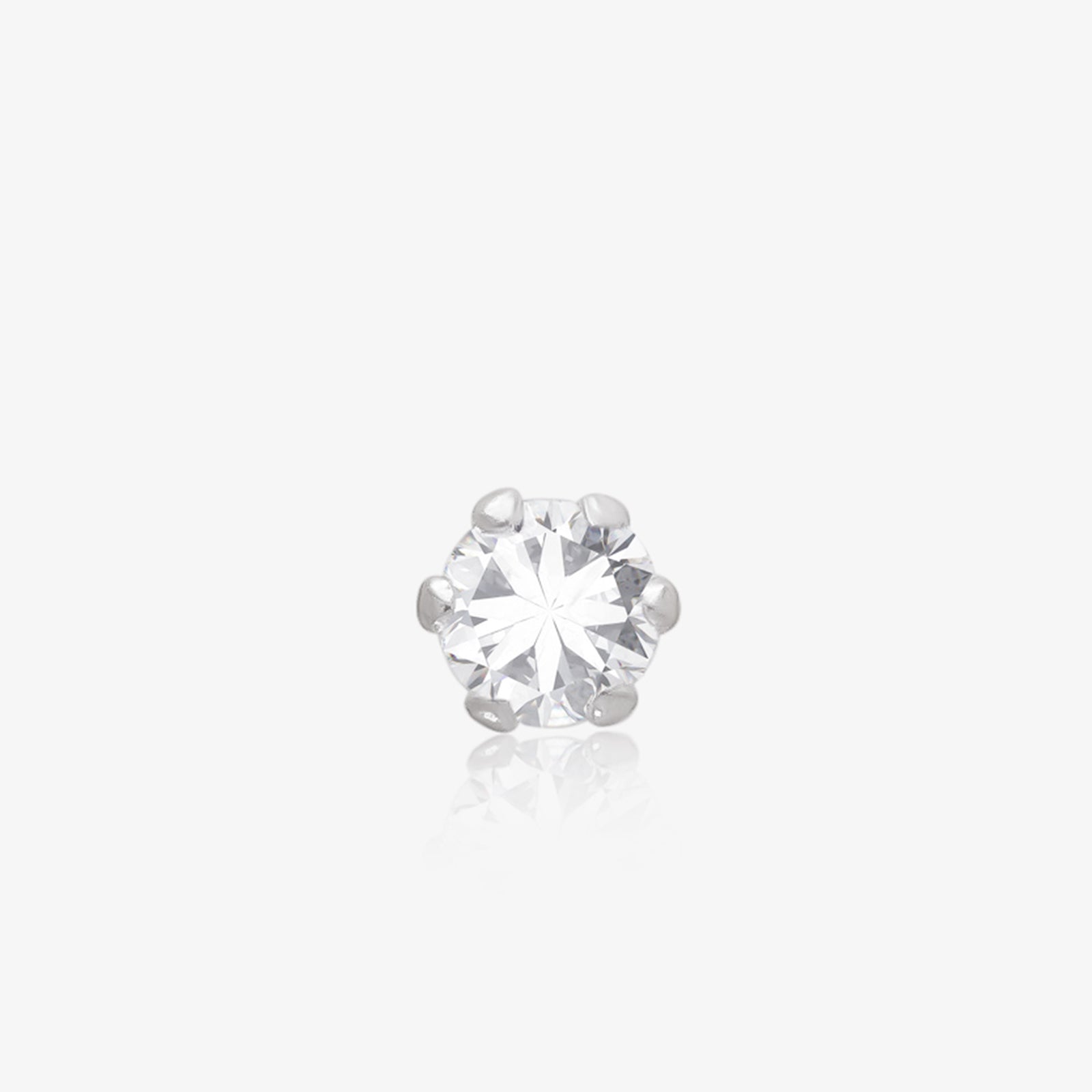 CZ Solitaire Stud Earrings For Girls – 925 Sterling Silver Rhodium Plated