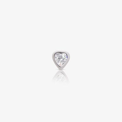 Heart Bezel Earrings For Women – 925 Sterling Silver Rhodium Plated