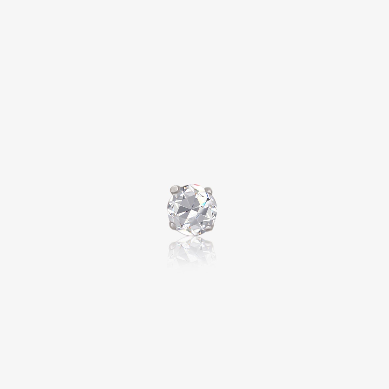 CZ Solitaire Stud Earrings For Girls – 925 Sterling Silver Rhodium Plated