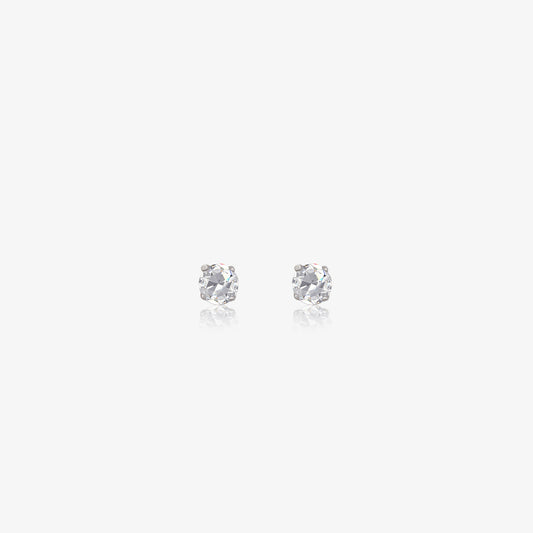 CZ Solitaire Stud Earrings For Girls – 925 Sterling Silver Rhodium Plated