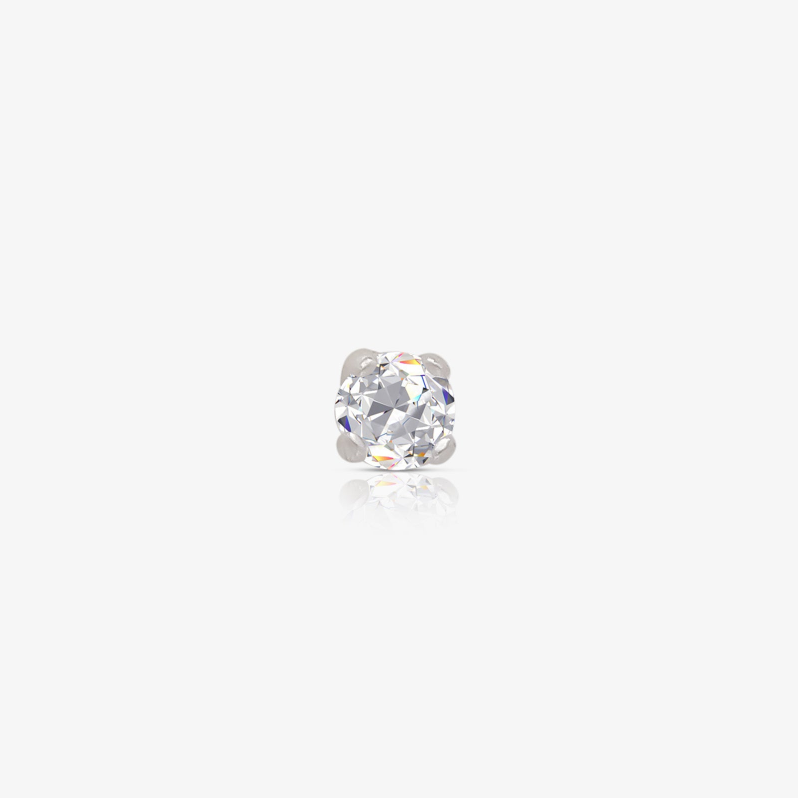 Round CZ Stud Earrings for Women – 925 Sterling Silver Rhodium Plated