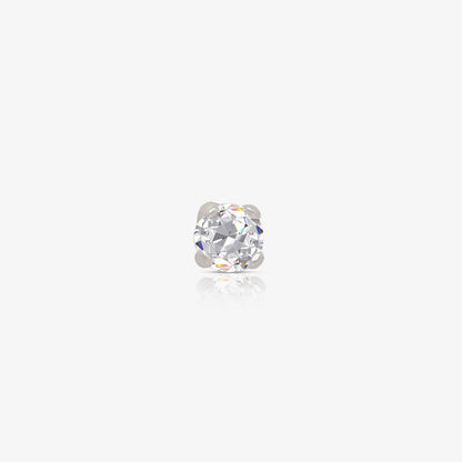 Round CZ Stud Earrings for Women – 925 Sterling Silver Rhodium Plated