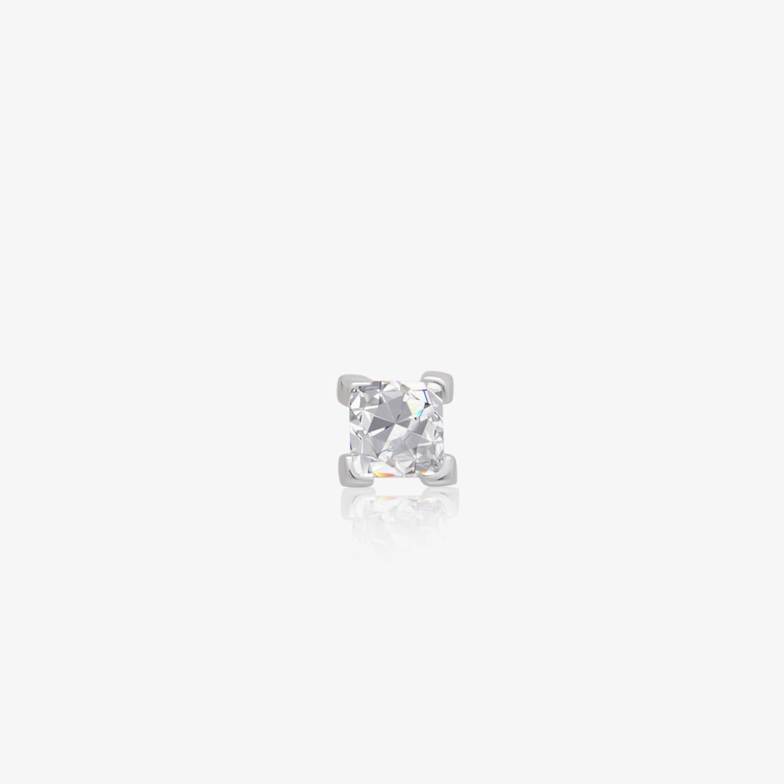 Cushion Cut Stud Earrings for Women – 925 Sterling Silver Rhodium Plated