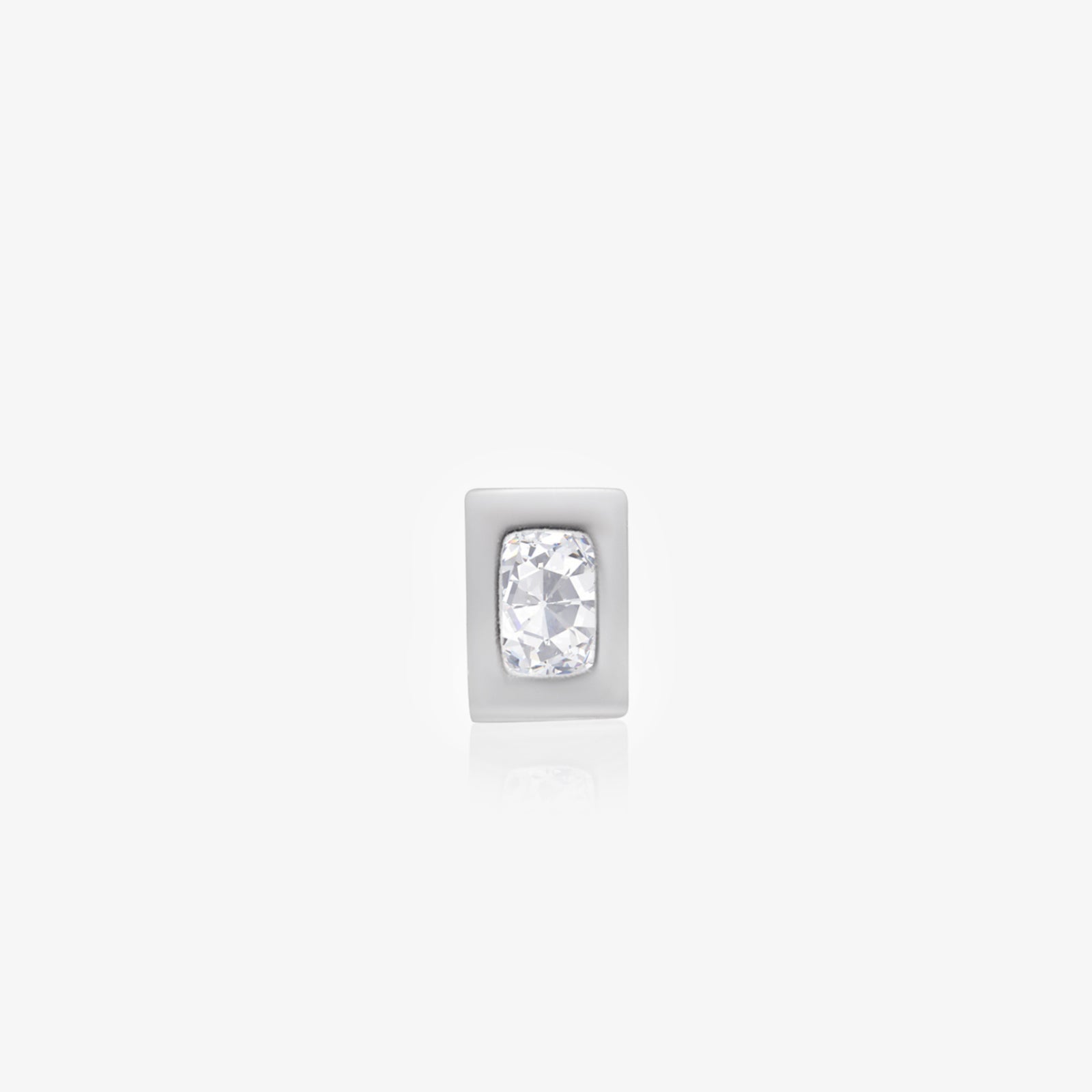 CZ Frame Stud Earrings for Women – 925 Sterling Silver Rhodium Plated