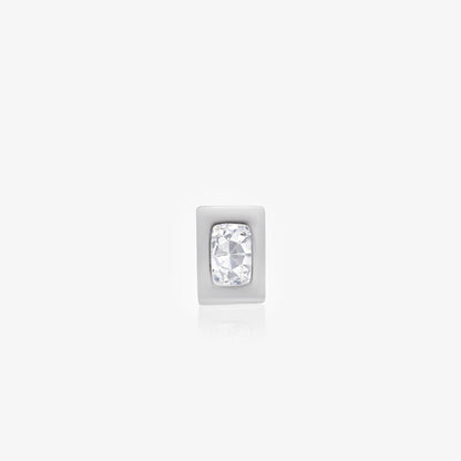 CZ Frame Stud Earrings for Women – 925 Sterling Silver Rhodium Plated