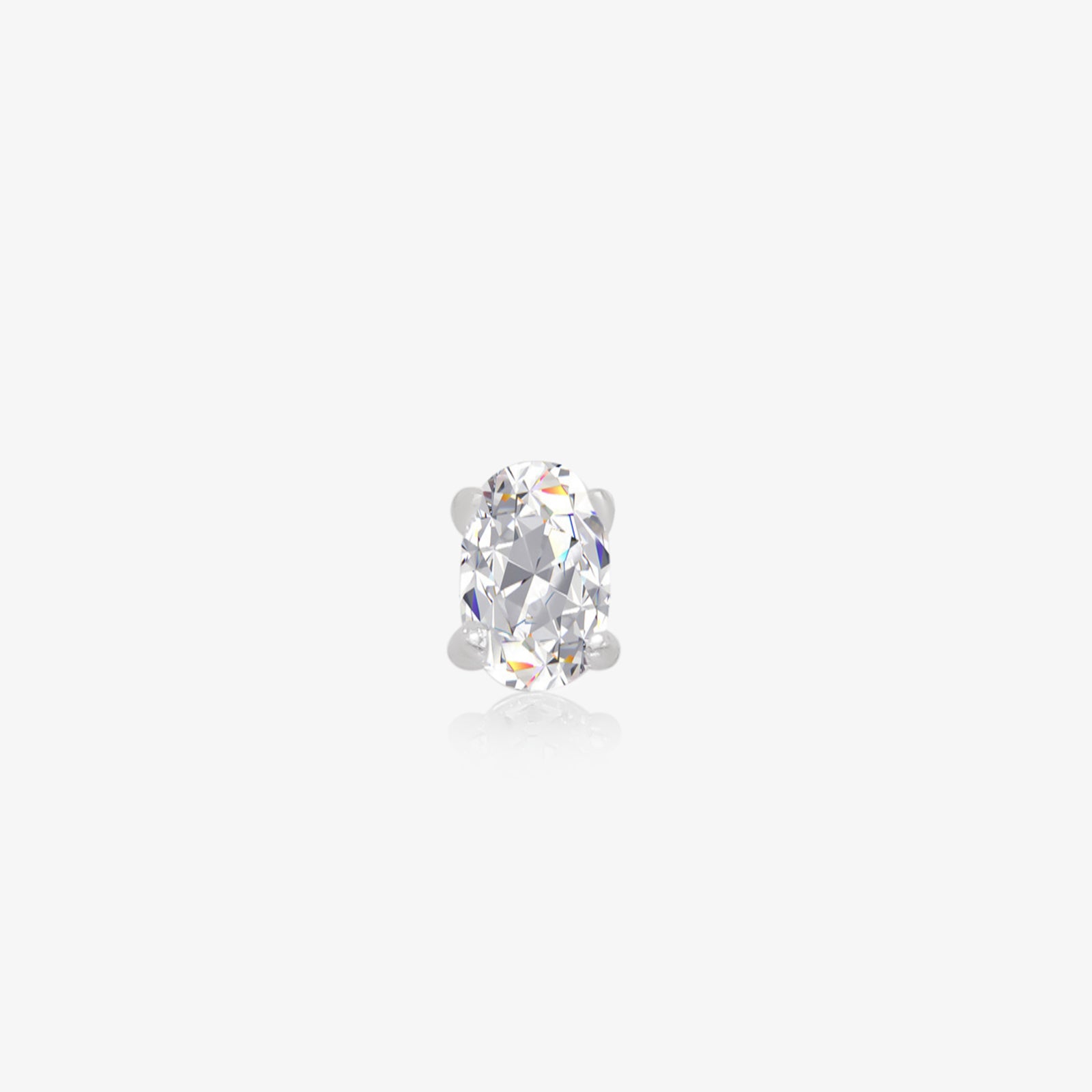 Oval Prism Stud Earrings for Women – 925 Sterling Silver Rhodium Plated