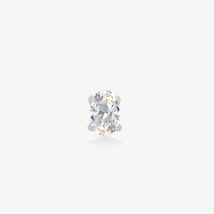 Oval Prism Stud Earrings for Women – 925 Sterling Silver Rhodium Plated