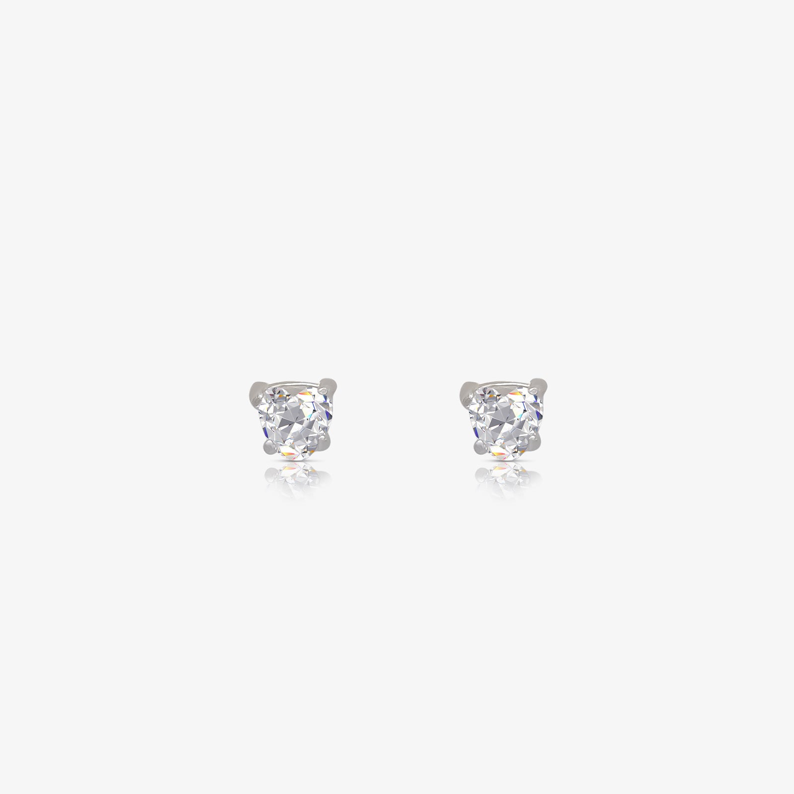 Heart Stud Earrings For Women – 925 Sterling Silver Rhodium Plated