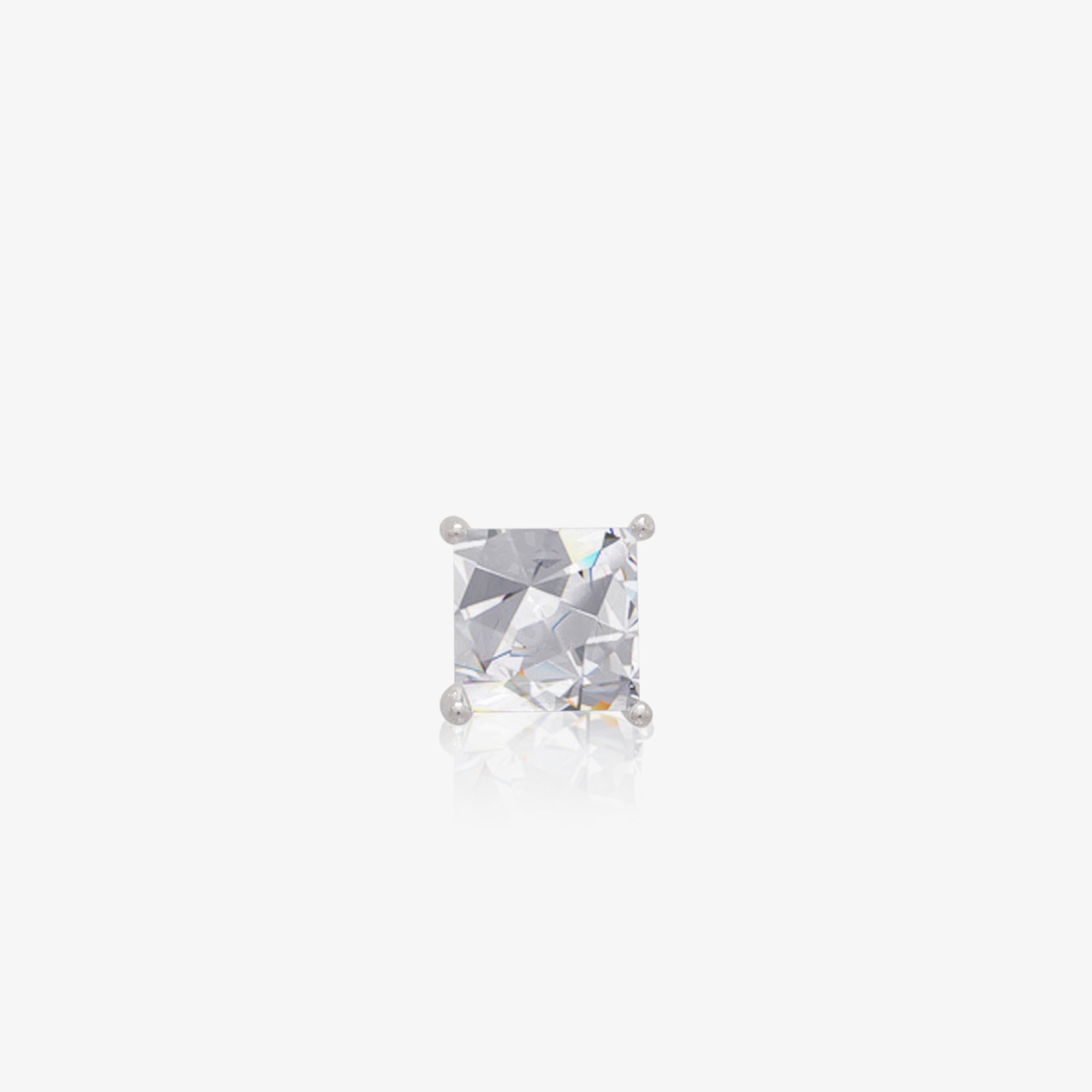 Square CZ Stud Earrings For Women & Girls – 925 Sterling Silver Rhodium Plated