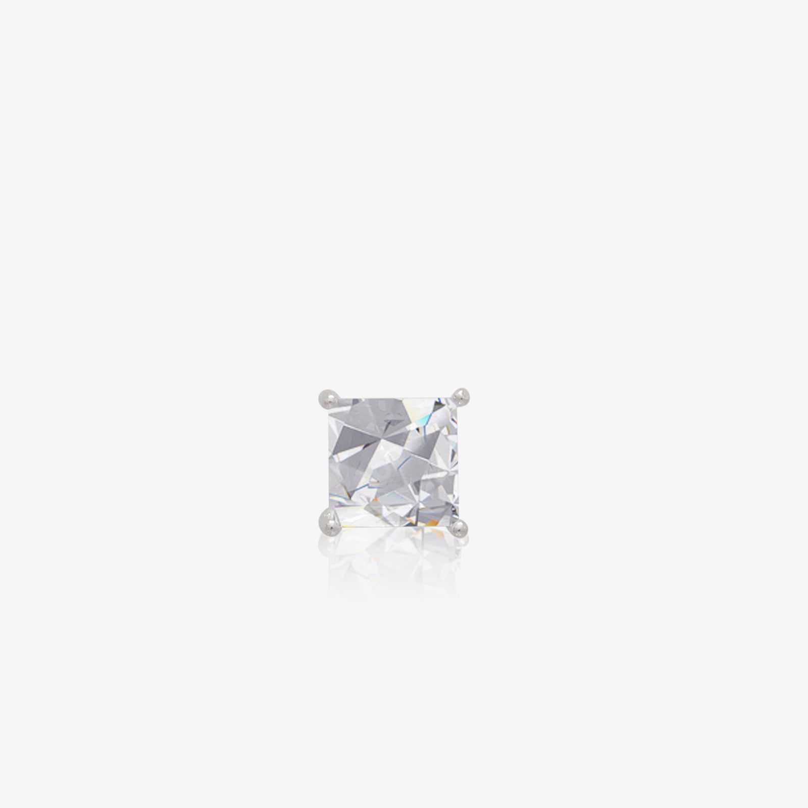 Princess Cut Stud Earrings for Women – 925 Sterling Silver Rhodium Plated