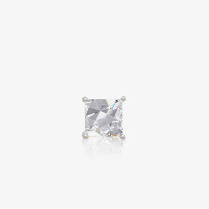 White Princess Cut CZ Stud Earrings For Women – 925 Sterling Silver Rhodium Plated