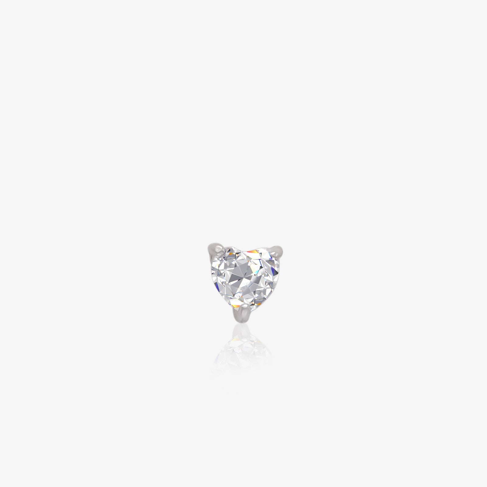 Heart Stud Earrings for Women – 925 Sterling Silver Rhodium Plated
