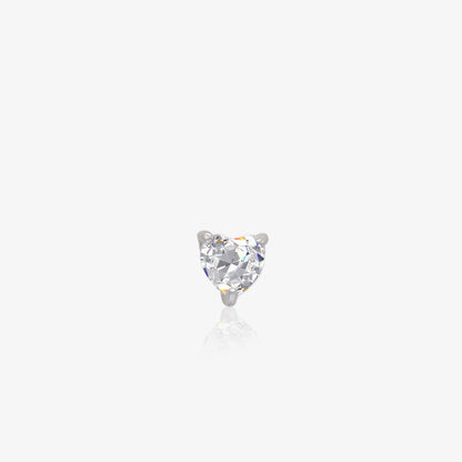 Heart Stud Earrings for Women – 925 Sterling Silver Rhodium Plated