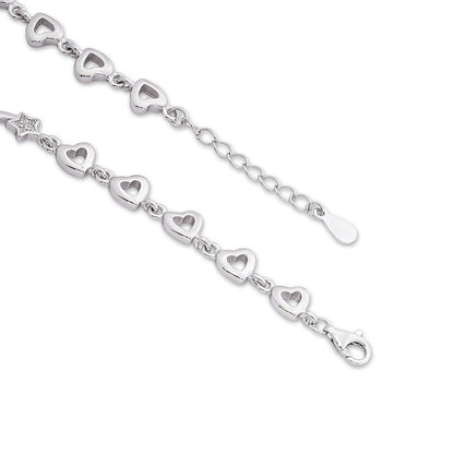 Silver CZ Floral Stars Bracelet for Women - Tweov Jewels