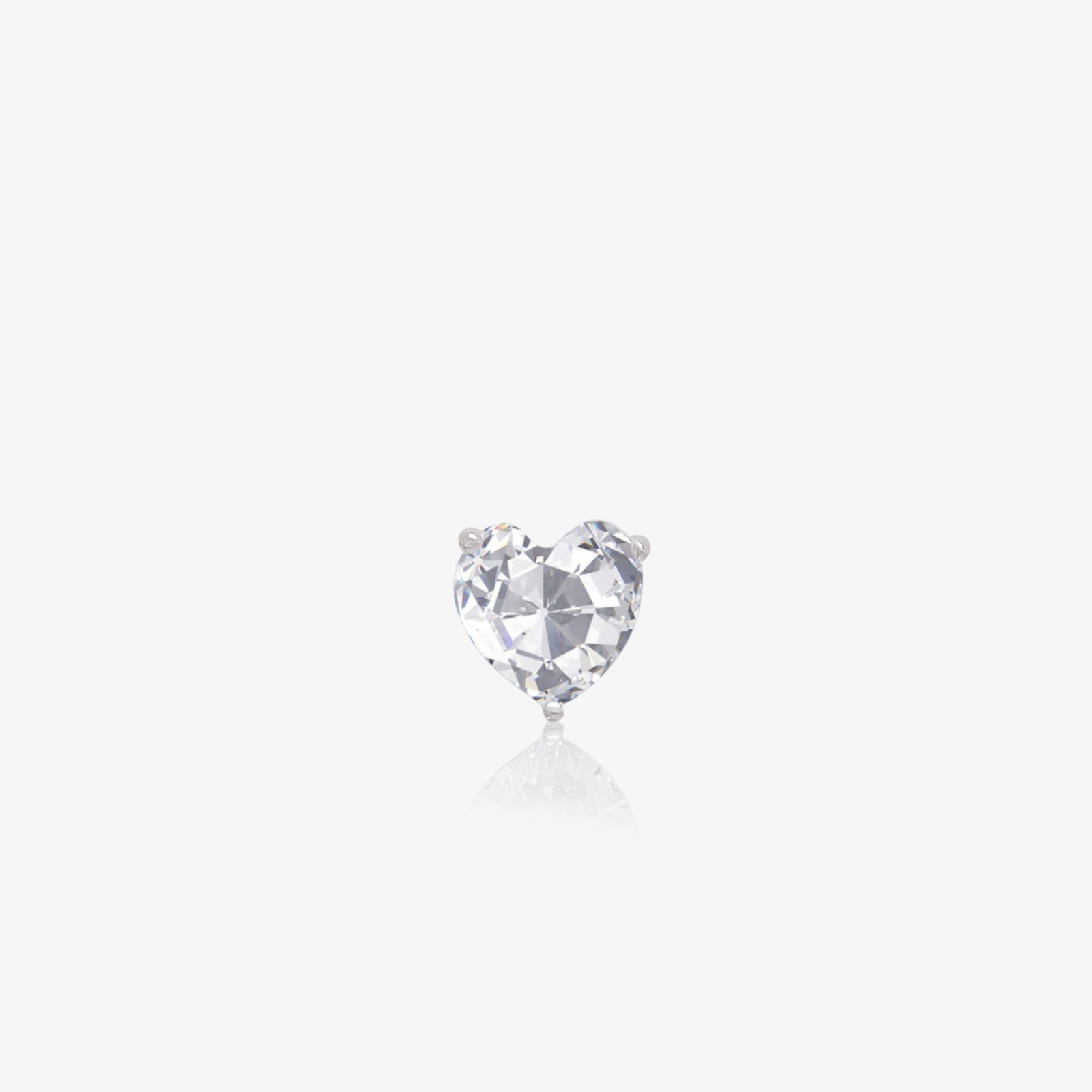 CZ Heart Stud Earrings For Women – 925 Sterling Silver Rhodium Plated