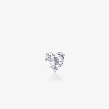 CZ Heart Stud Earrings For Women – 925 Sterling Silver Rhodium Plated