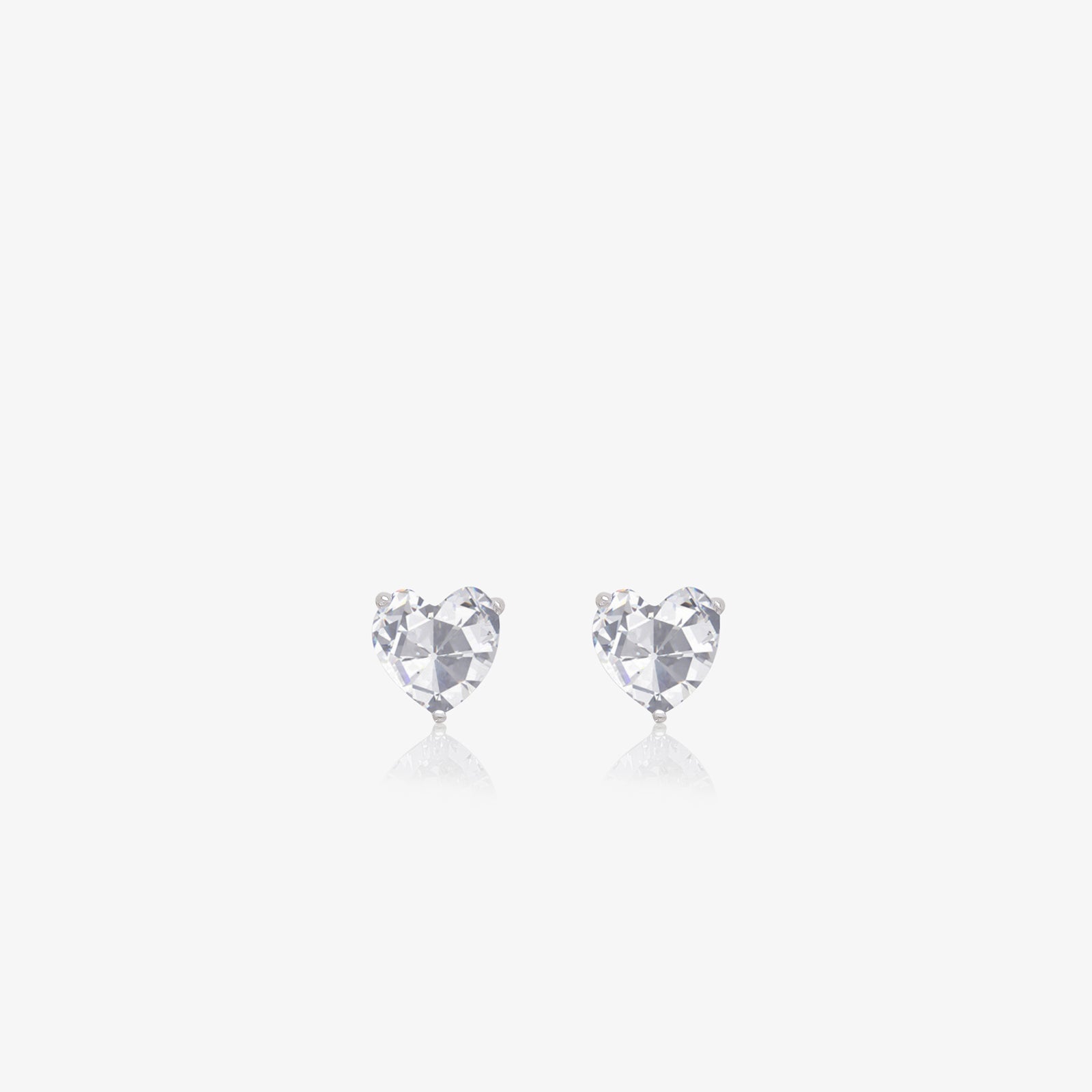 Heart Cut Crystal Stud Earrings for Women – 925 Sterling Silver Rhodium Plated