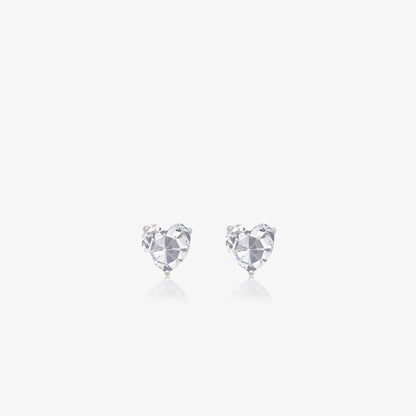 Heart Cut Crystal Stud Earrings for Women – 925 Sterling Silver Rhodium Plated