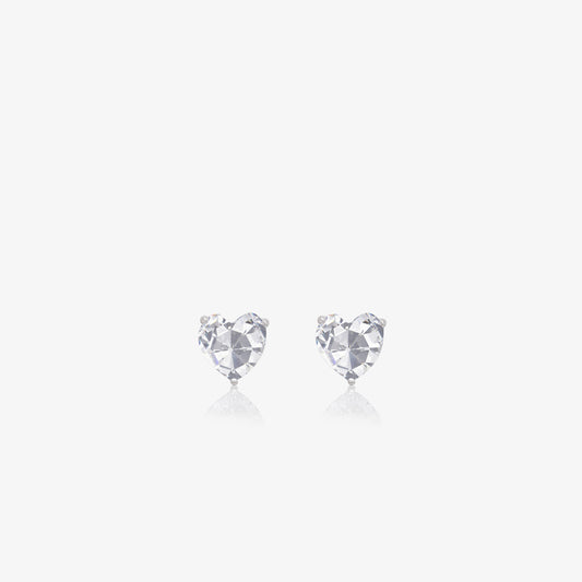 Heart Cut Crystal Stud Earrings for Women – 925 Sterling Silver Rhodium Plated