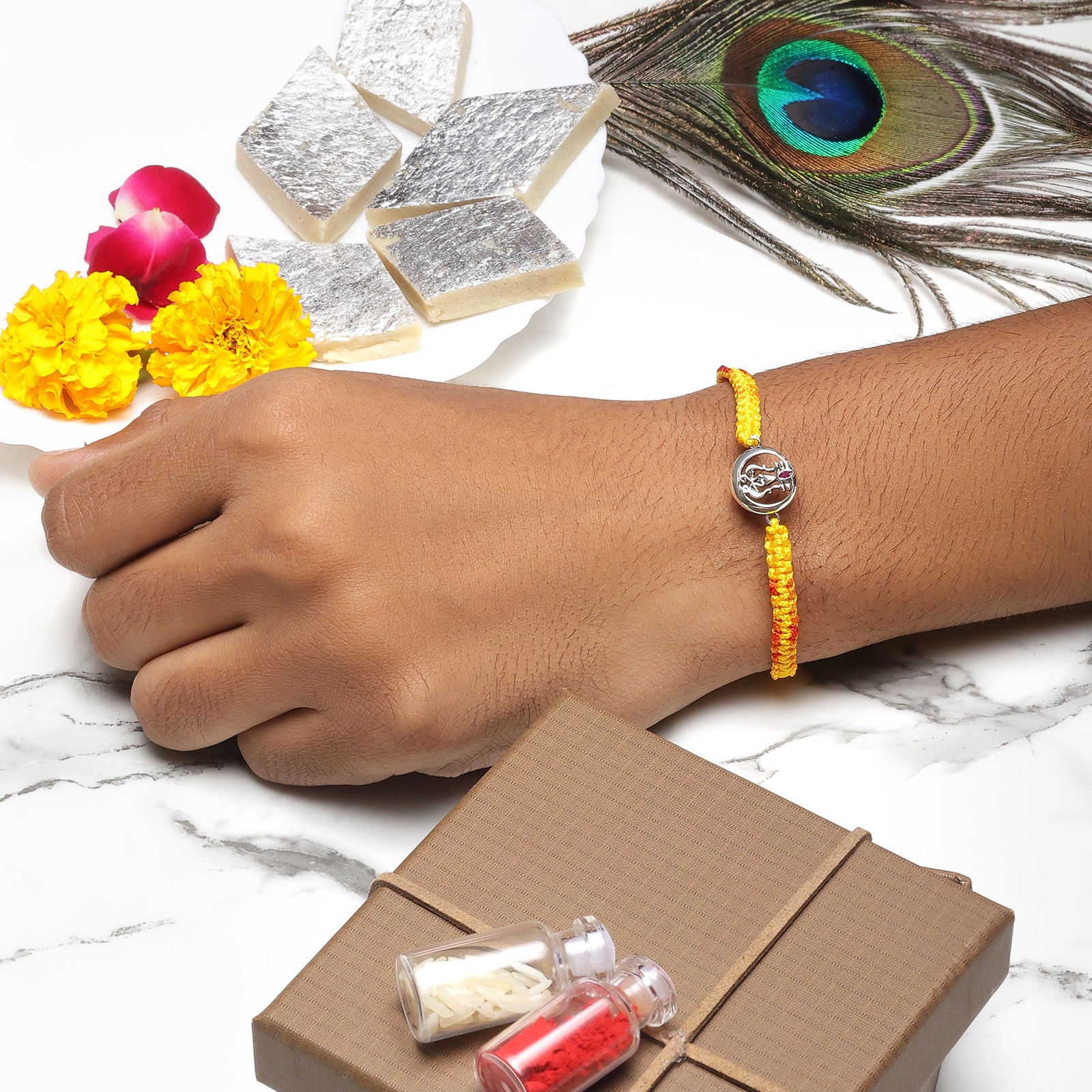 Trendy Shiva Trishul Rakhi for Brother - Tweov Jewels