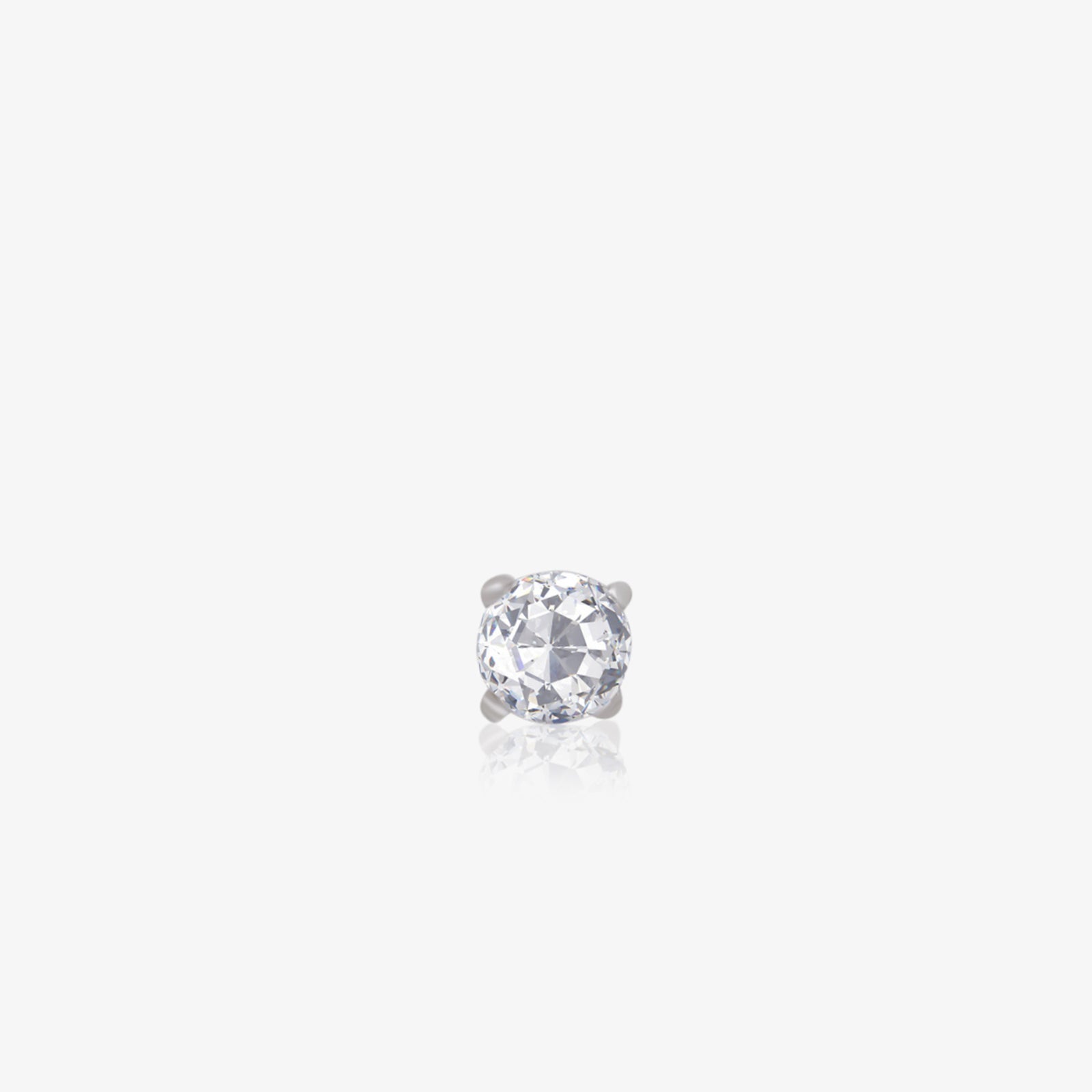 Round CZ Stud Earrings For Women – 925 Sterling Silver Rhodium Plated