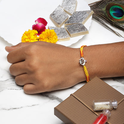 Silver Damru Trishul Rakhi for Brother - Tweov Jewels