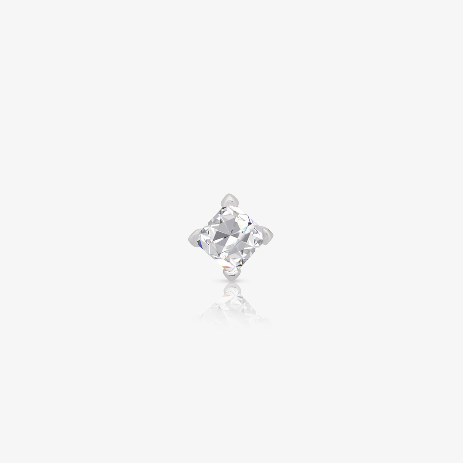 Square Solitaire Stud Earrings for Women – 925 Sterling Silver Rhodium Plated