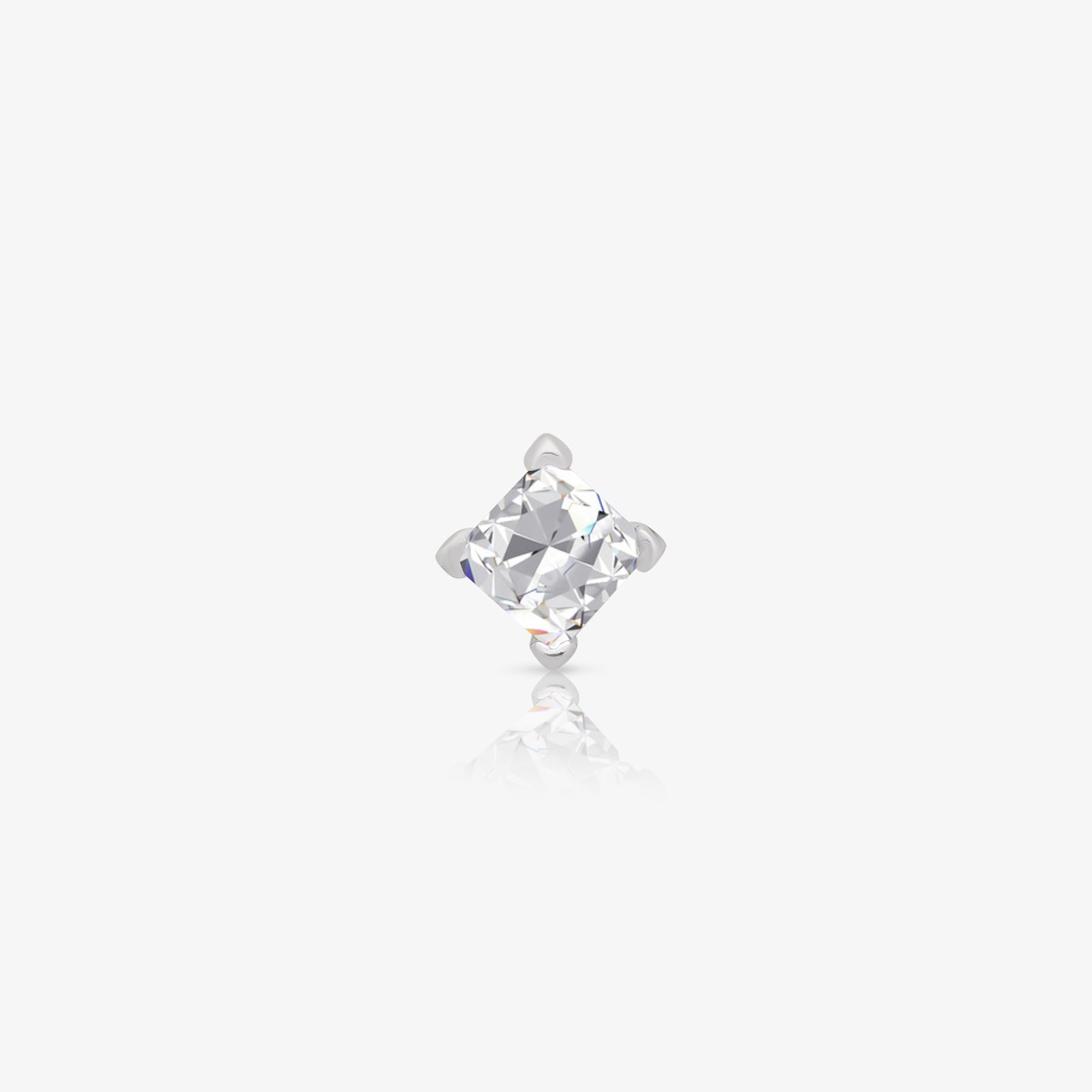 Square CZ Stud Earrings For Women – 925 Sterling Silver Rhodium Plated