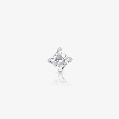 Square CZ Stud Earrings For Women – 925 Sterling Silver Rhodium Plated