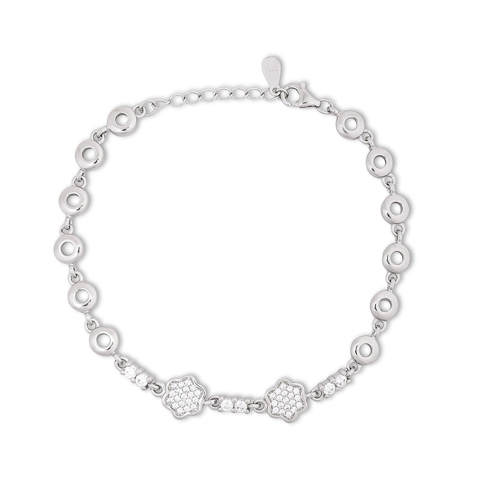 CZ Floral Silver Bracelet for Women - Tweov Jewels