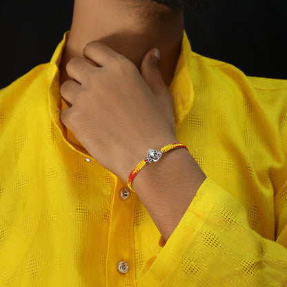 Silver Ganesha Om Rakhi for Brother - Tweov Jewels
