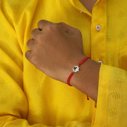 Simple Trishul Silver Rakhi for Brother - Tweov Jewels