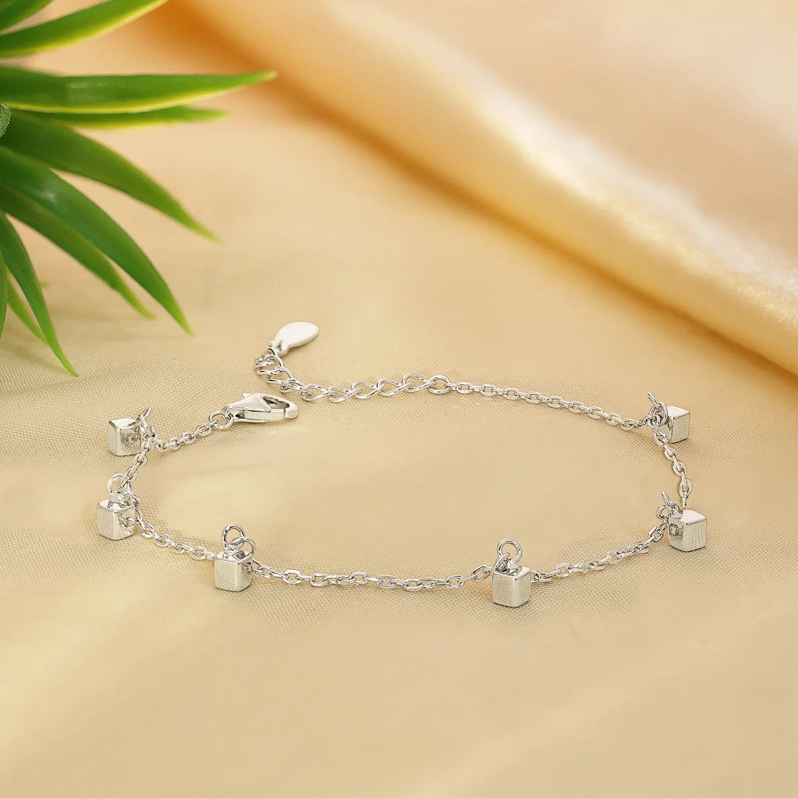 Silver Cubic Rope Link Bracelet - Tweov Jewels