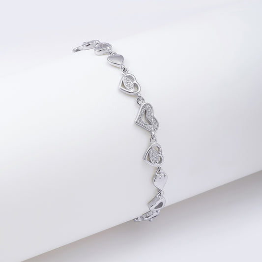 Silver Heart Bracelet for Women - Tweov Jewels