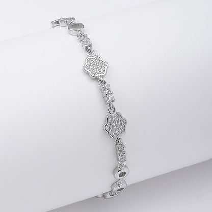 CZ Floral Silver Bracelet for Women - Tweov Jewels