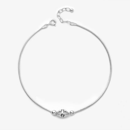 Ball Motif Design Silver Anklets