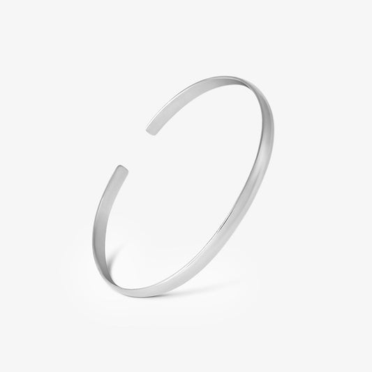 Pure 925 Sterling Silver Simple Bangle Bracelet - Tweov Jewels