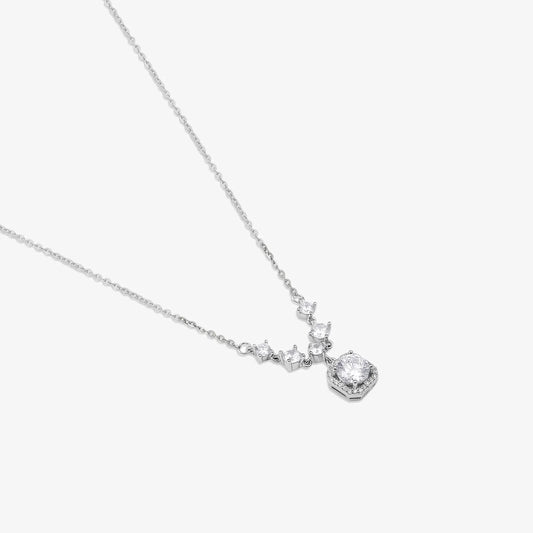 Silver Square Diamond Necklace for Women - Tweov Jewels