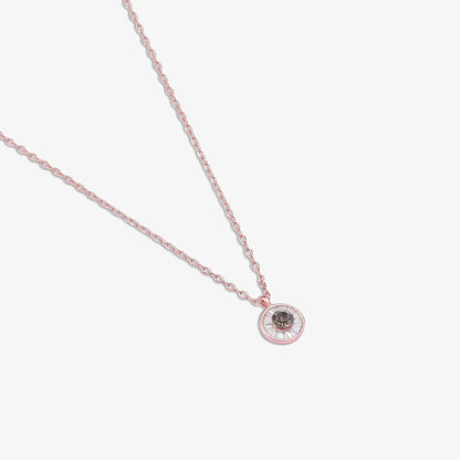 Rose Gold Plated Sea Green Stone Studded Chain Pendant