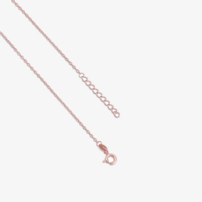 Rose Gold Plated CZ Studded Square Pendant with Chain - Tweov Jewels
