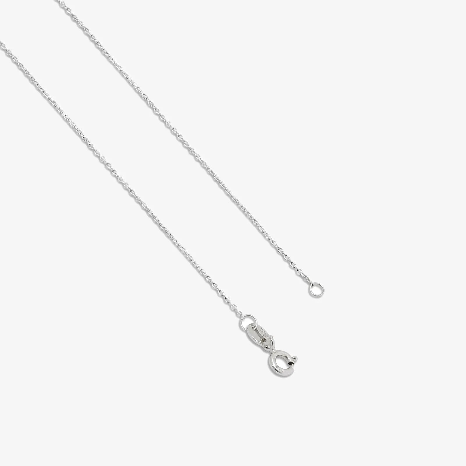 CZ Studded Silver Oval Pendant with Chain - Tweov Jewels