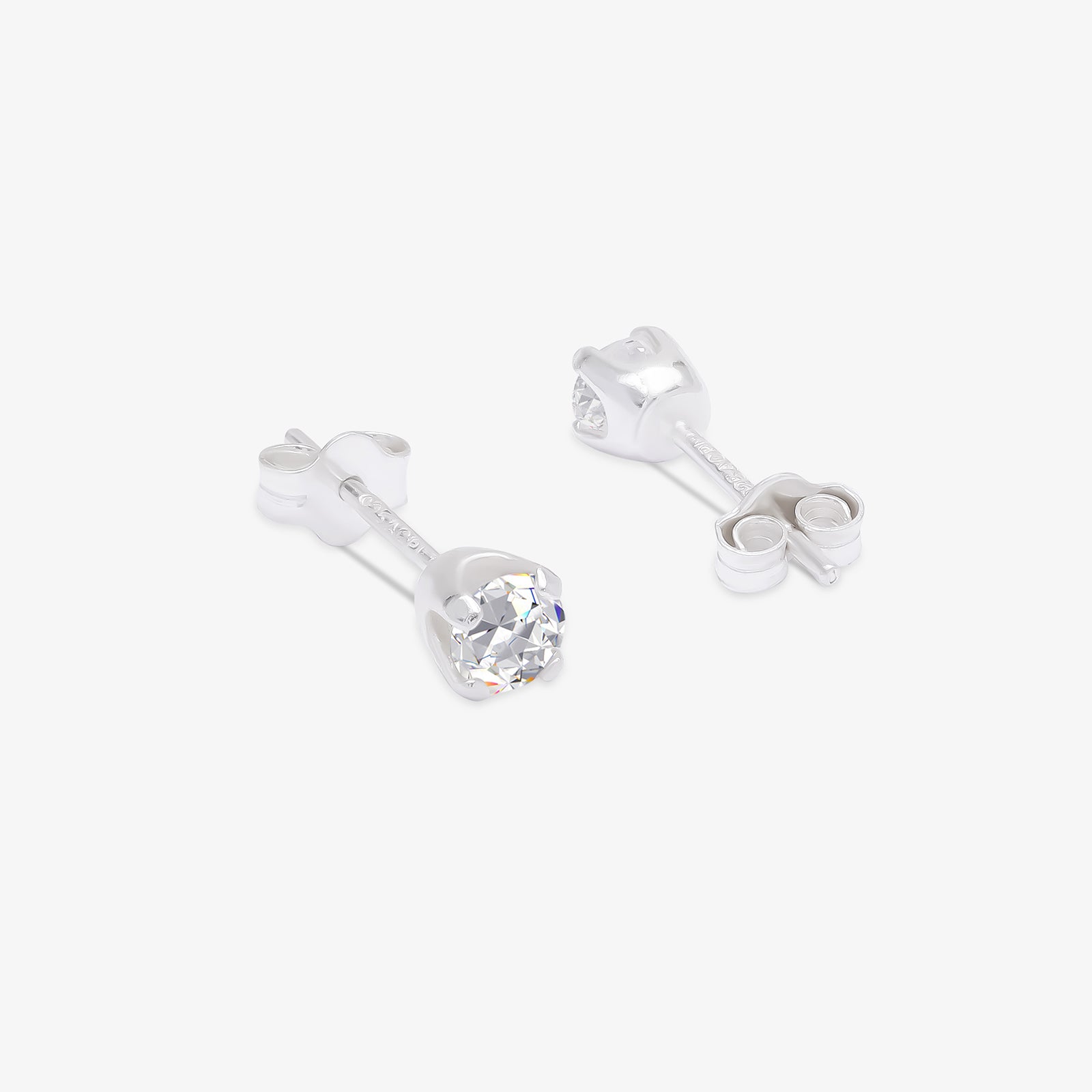 CZ Stud Earrings For Women – 925 Sterling Silver Rhodium Plated