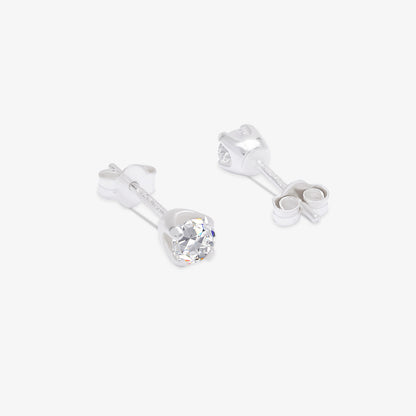 CZ Stud Earrings For Women – 925 Sterling Silver Rhodium Plated