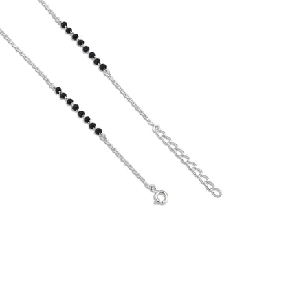 Floral Design Silver Mangalsutra - Tweov Jewels