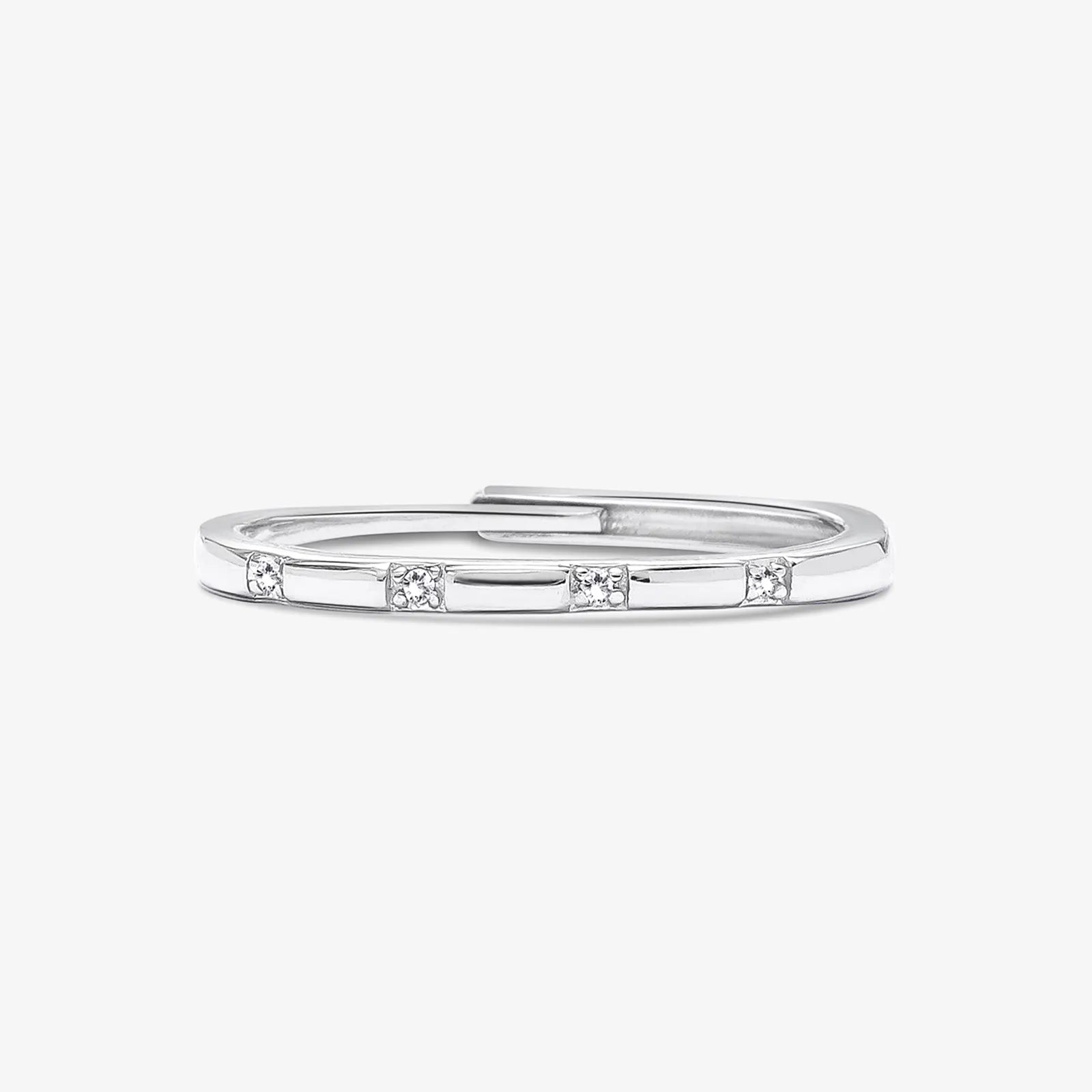 CZ Eternity Silver Spiral Band Ring