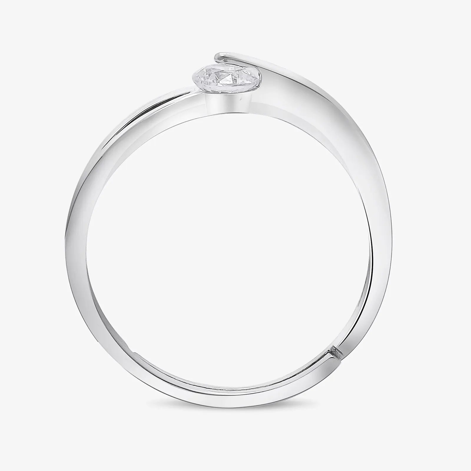 Silver CZ Twist Solitaire Ring - Tweov Jewels